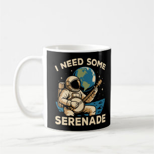 Caneca De Café Astronauta Banjo Serenade Som Cósmico