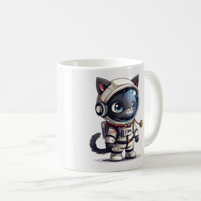 Caneca De Café Astronauta Cat (Frente Esquerda)