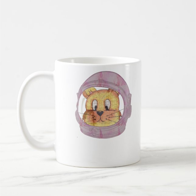 Caneca De Café Astronauta Cat Mamãe Tee, Cosmic Feline Cat Divers (Esquerda)