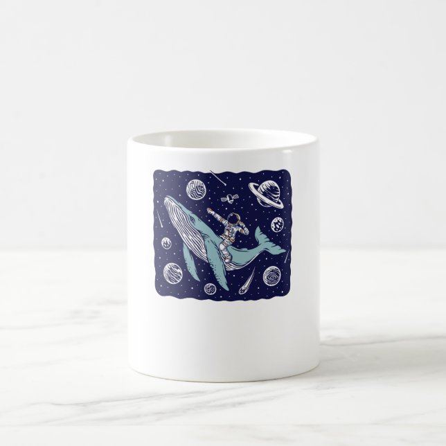 Caneca De Café Astronauta cavalgando uma baleia (Centro)