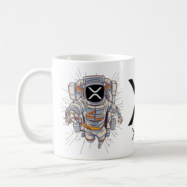 Caneca De Café Astronauta de criptomoeda XRP (Esquerda)