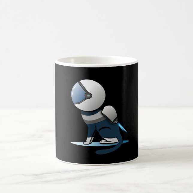 Caneca De Café Astronauta de Gato Espacial Voando (Centro)