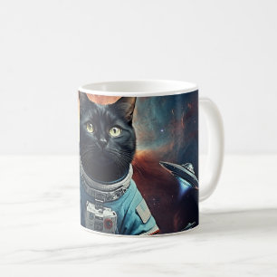 Caneca De Café Astronauta de Gatos Galácticos