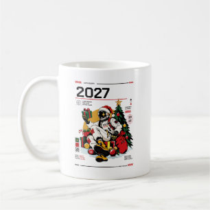 Caneca De Café Astronauta de Natal no Espaço Personalizado