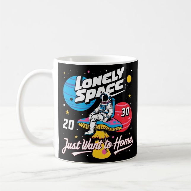 Caneca De Café astronauta do espaço solitário (Esquerda)