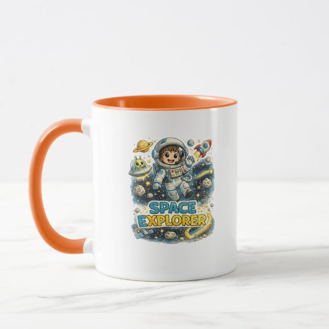 Caneca de Café Astronauta Fofo Explorador Espacial (Esquerda)