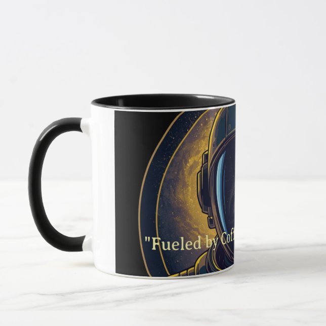 Caneca de Café Astronauta Galáxia Dourada Vetor Ci (Esquerda)