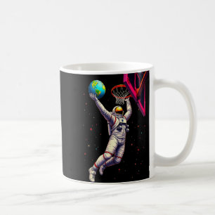 Caneca De Café Astronauta Jogando Planetas de Basquete Exterior