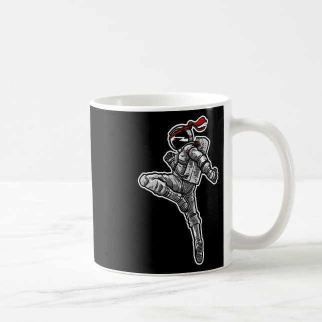 Caneca De Café Astronauta Muay Thai Boxing Karate Kickboxing (Direita)