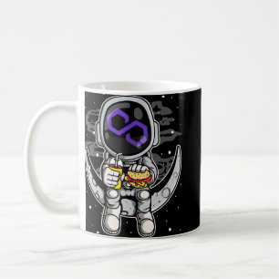 Caneca De Café Astronauta Pasta Poligão Moedas Máticas Para A Lua