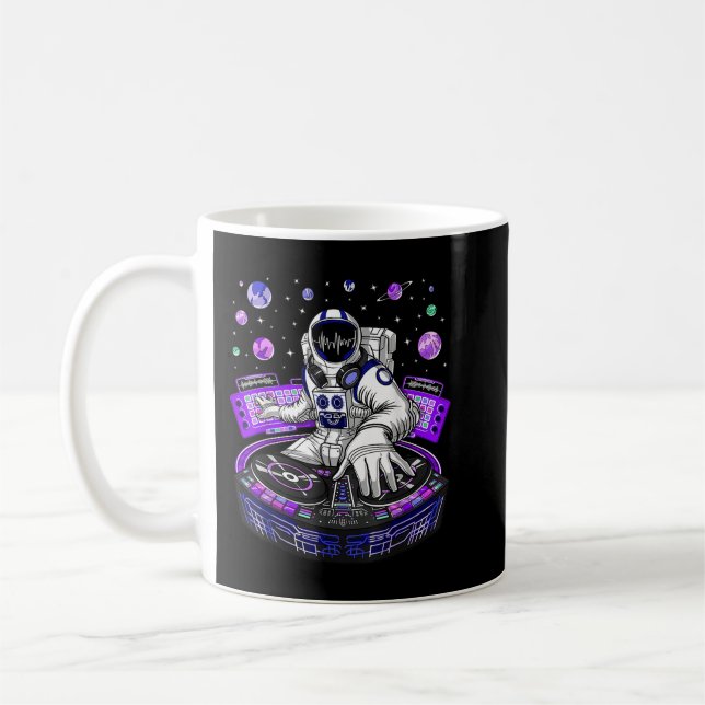 Caneca De Café Astronauta Psicodélico Música DJ Psytrance Techno  (Esquerda)