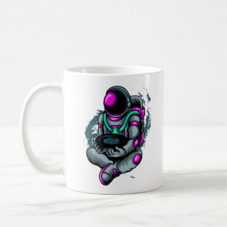 Caneca De Café Astronauta Segurando o Buraco Negro