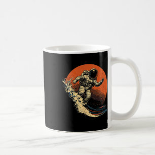 Caneca De Café Astronauta Surfando Onda do Oceano Cósmico Espacia