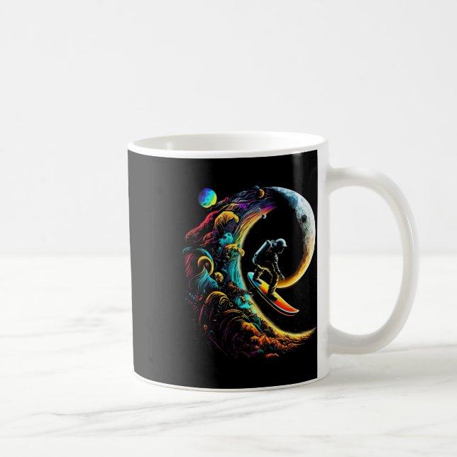 Caneca De Café Astronauta Surfando Pelo Universo Galáctico Espaci (Direita)