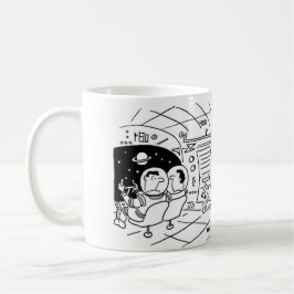Caneca De Café Astronauta surpreendeu-se em ver o correio entregu