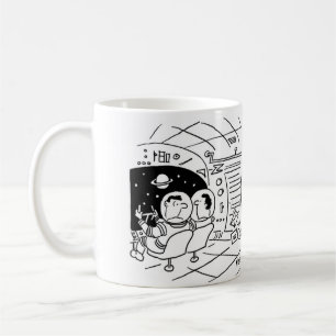 Caneca De Café Astronauta surpreendeu-se em ver o correio entregu