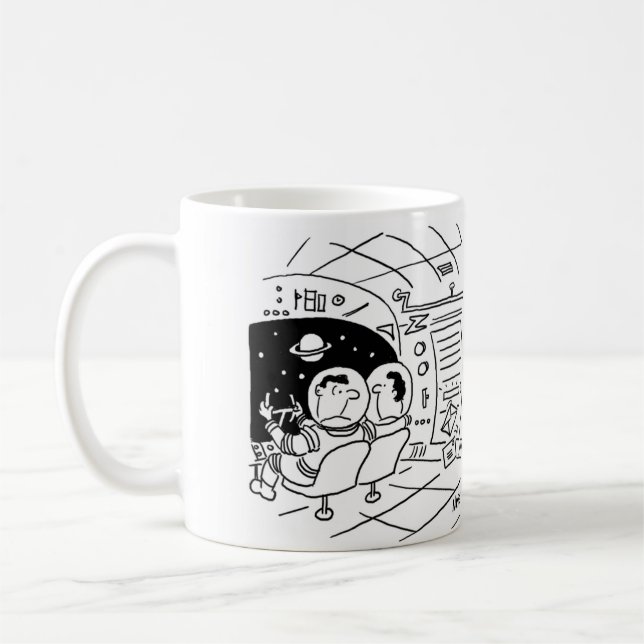 Caneca De Café Astronauta surpreendeu-se em ver o correio entregu (Esquerda)