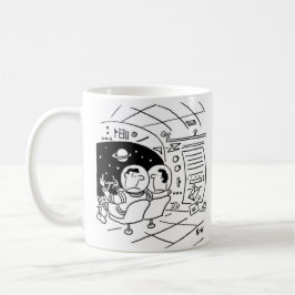 Caneca De Café Astronauta surpreso ao ver correio entregue