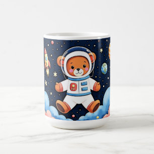Caneca De Café Astronauta Ursinho de Pelúcia Flutuante