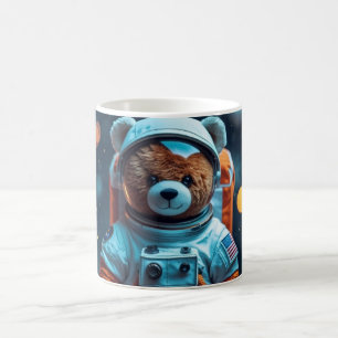 Caneca De Café Astronauta Urso de Pelúcia Cósmico