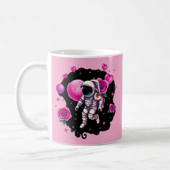 Caneca De Café Astronauta Valentine Rose (Esquerda)