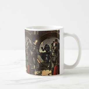 Caneca De Café Astronautas de Ficção Científica Vintage em uma Ca