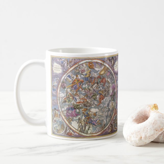 Caneca De Café Astronomia Antiga, Mapa das Constelações Cristãs (Com Donut)