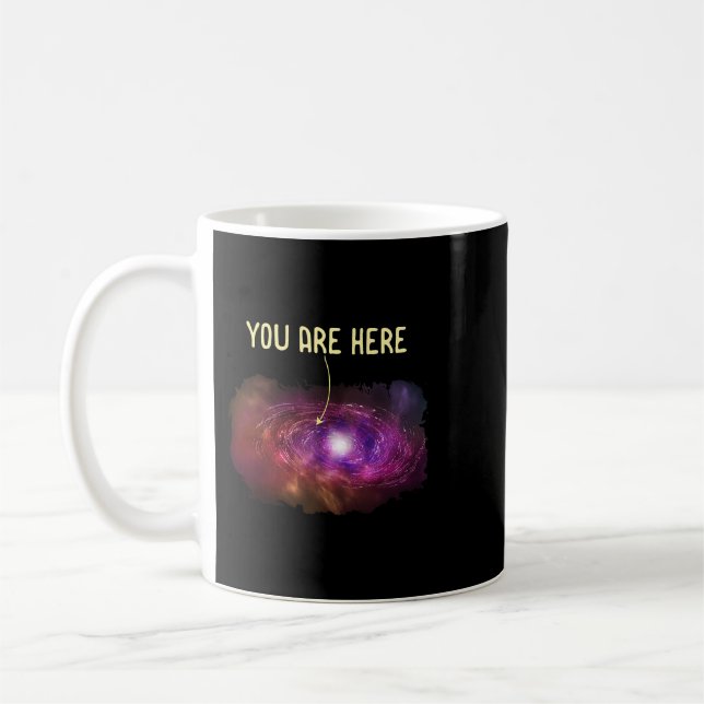 Caneca De Café Astronomia Ao Longo De Você Está Aqui Astrado Da V (Esquerda)