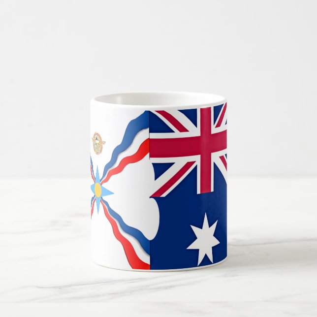 Caneca De Café Asyrian Australian Flags Mug (Centro)