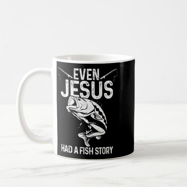 Caneca De Café Até Jesus Tinha Uma História de Peixe Engraçado de (Esquerda)