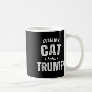 Caneca De Café Até Meu Gato Odeia Trump Anti-Presidente Donald Tr