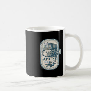 Caneca De Café Atenas Grécia Lembrança Queijo Grego E Desenho De