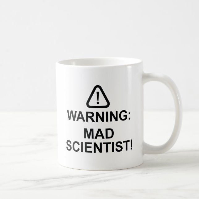 Caneca De Café Atenção ao Mad Scientist (Direita)