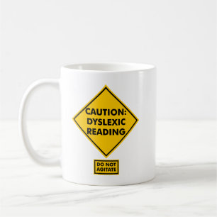 Caneca De Café Atenção: Leitura Disléxica