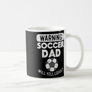Caneca De Café Atenção Pai de Futebol Grita Alto Engraçado Pai de