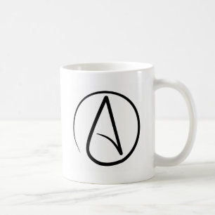 Caneca de café ateu do símbolo