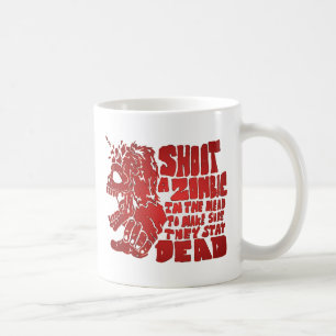 Caneca De Café Atire um Zombie na Cabeça