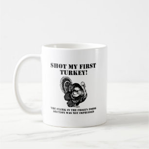 Caneca De Café Atirou numa Turquia Engraçada Caçando Mug