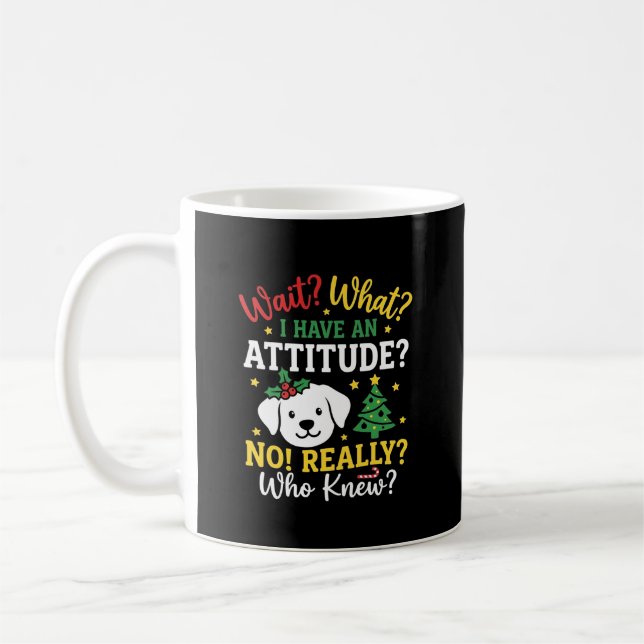 Caneca De Café Atitude de Cachorro de Natal Humor de Feriado (Esquerda)