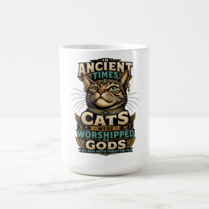 Caneca De Café Atitude de Gata Marrom Antiga