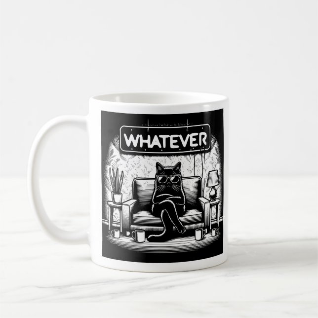 Caneca De Café Atitude de Gato, Qualquer Gato Motivo (Esquerda)