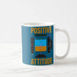 Caneca De Café Atitude positiva piloto engraçado instrumento de a
