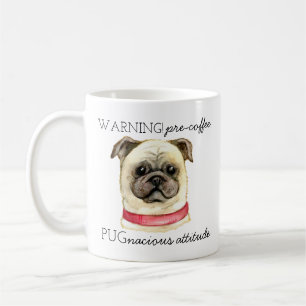 Caneca De Café Atitude Pugnazista Pré-Café com Pug