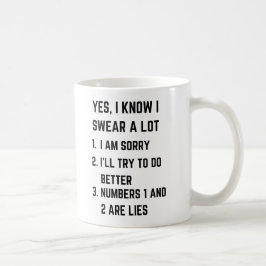 Caneca De Café Atitude Sarcástica, Juramento Engraçado