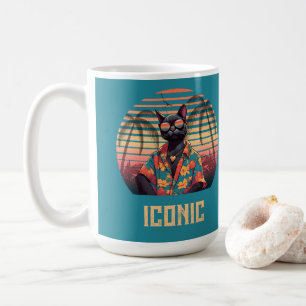 Caneca De Café Atitude tropical de gato do eterno