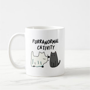 Caneca De Café Atividade Puranormal Engraçada Pun de Gato de Hall
