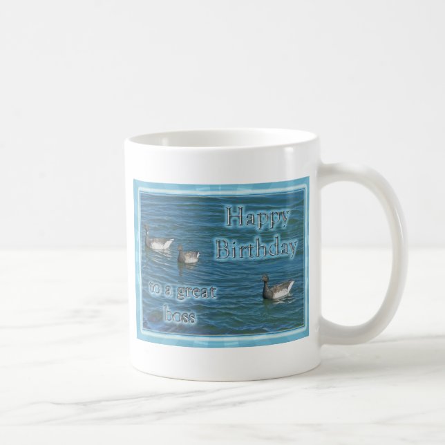 Caneca De Café Atlantic Brant Geese Boss Birthday (Direita)