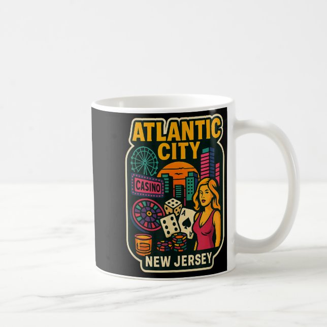 Caneca De Café Atlantic City New Jersey Vacation Casino Gaming Ga (Direita)