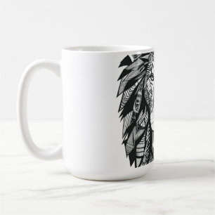 Caneca De Café Atlas Lion Marrocos Tribal Geométrico Minimalista
