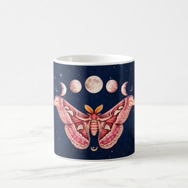 Caneca De Café Atlas Moth Night Sky Cosmos Moon Phase | Boho Art (Centro)